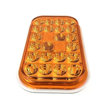 Truck-Lite Signal-Stat, Led, Yellow Rectangular, 24 Diode, Rear Turn Signal, Pl-3, 12V 4550A